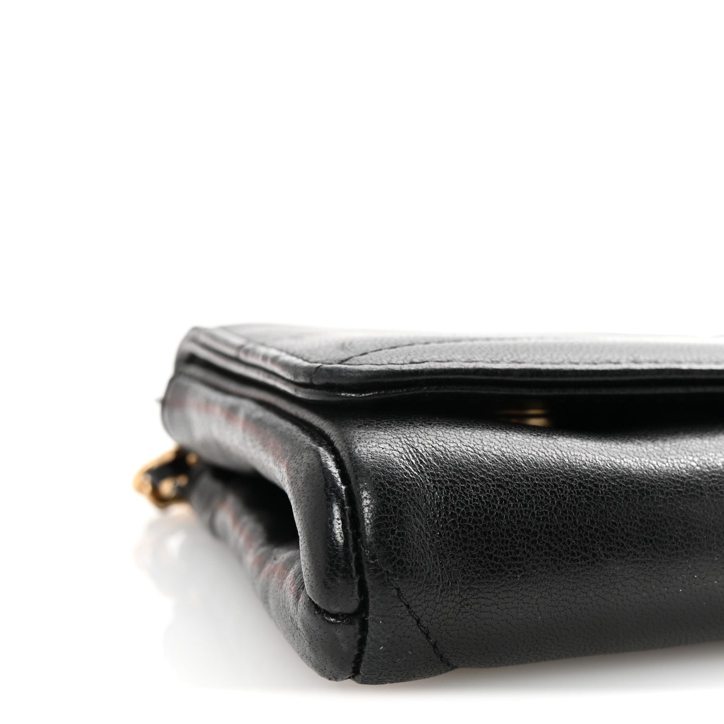 Lambskin Imperial Eagle Clutch With Chain Black