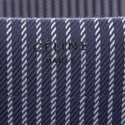 Celine Cotton Canvas Striped Medium Phantom Luggage Navy White 6 of 10