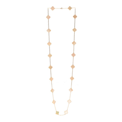 Van Cleef & Arpels 18K Yellow Gold Mother of Pearl 20 Motifs Vintage Alhambra Necklace 3 of 6