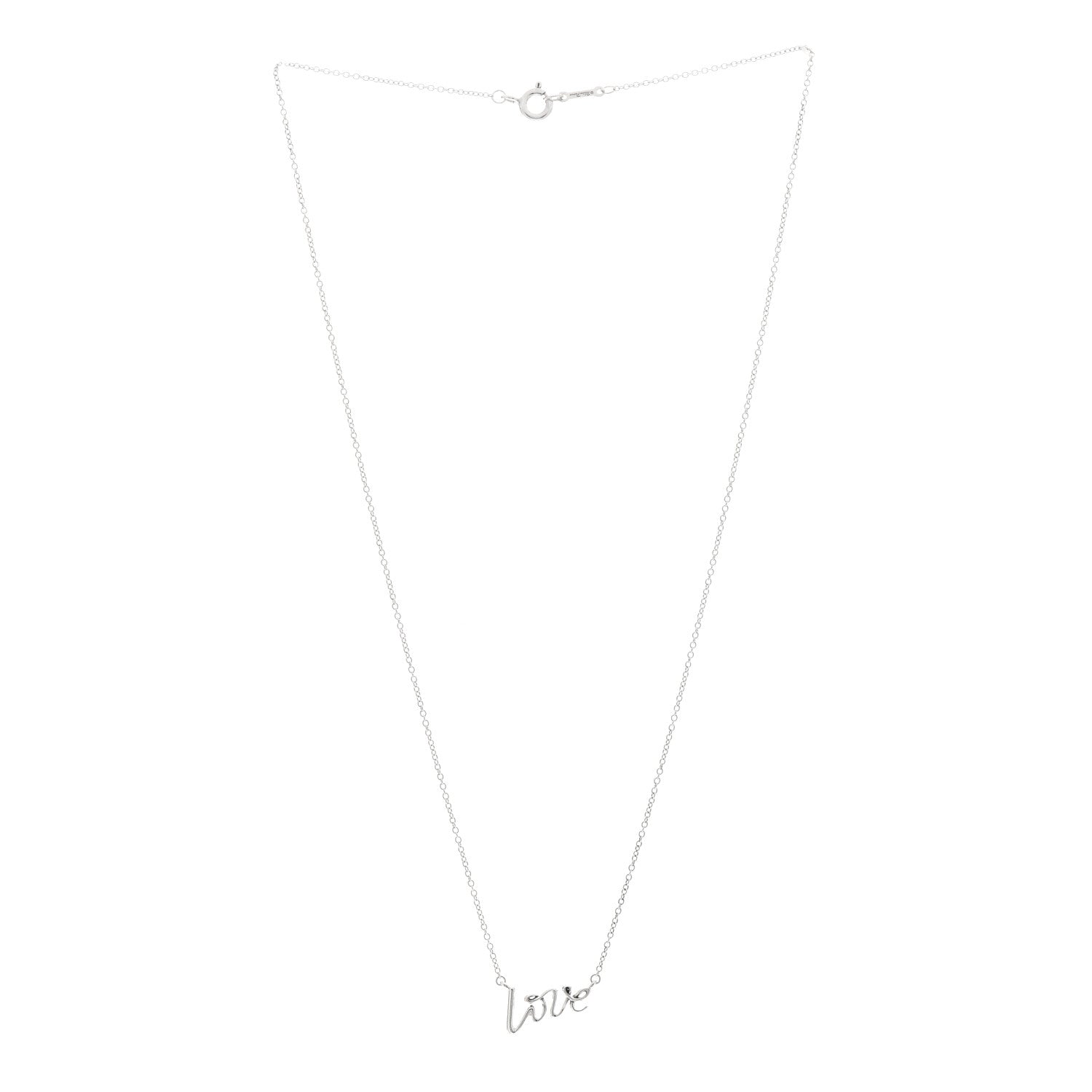 Tiffany Sterling Silver Paloma Picasso Graffiti Love Pendant Necklace 3 of 5