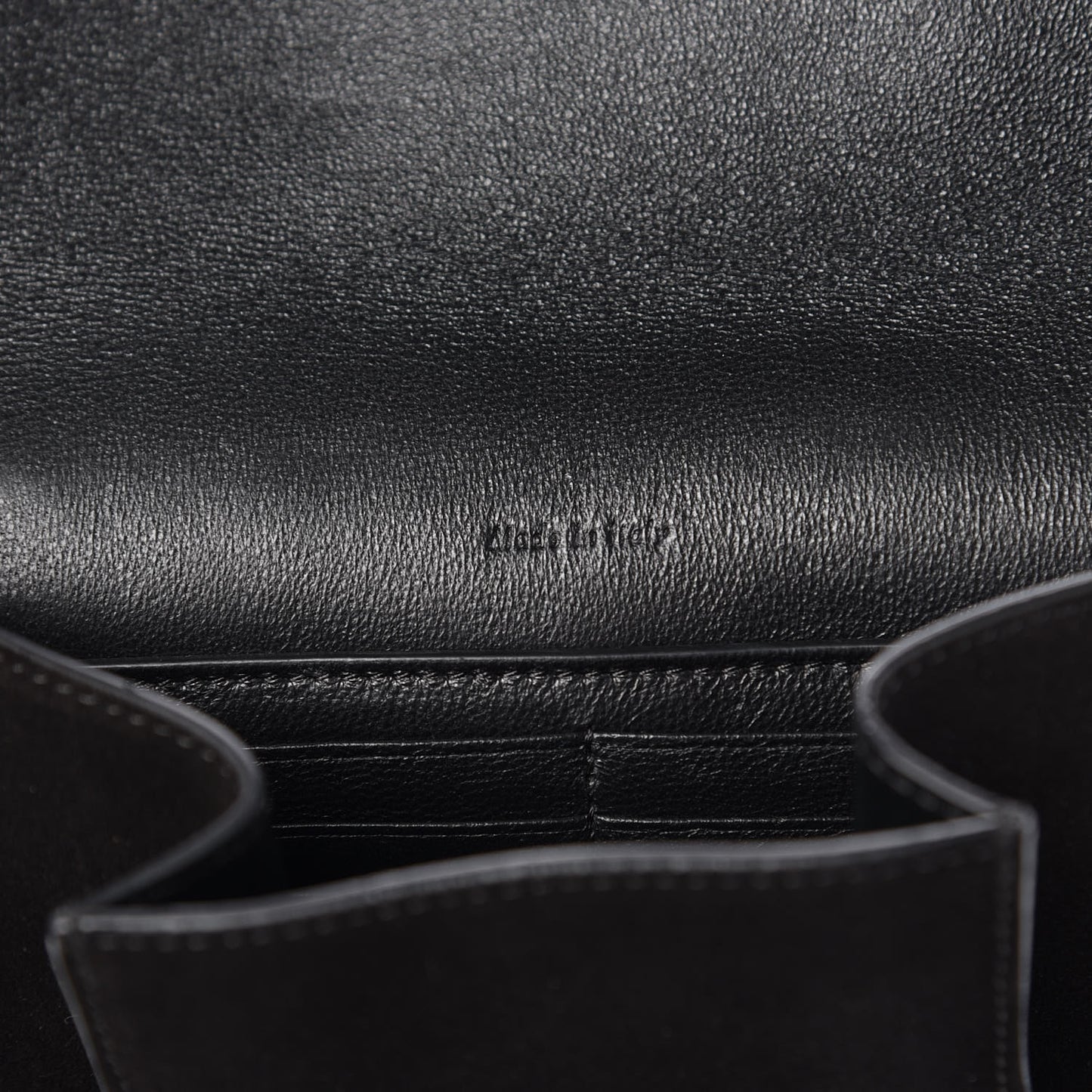 Suede Calfskin Clutch on Chain Black