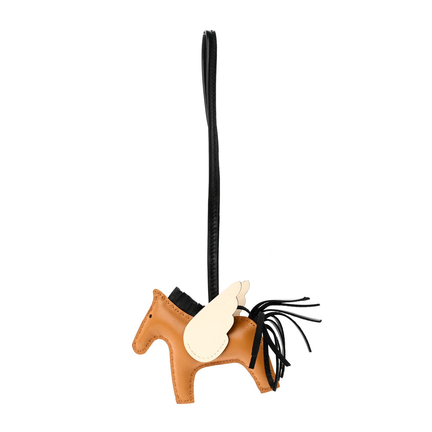 Milo Lambskin Grigri Rodeo Pegase Horse Bag Charm PM Sesame Black Nata