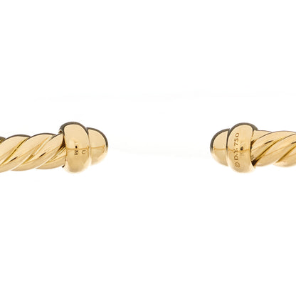David Yurman 18K Yellow Gold Diamond 4mm Cablespira Flex Bracelet 3 of 4