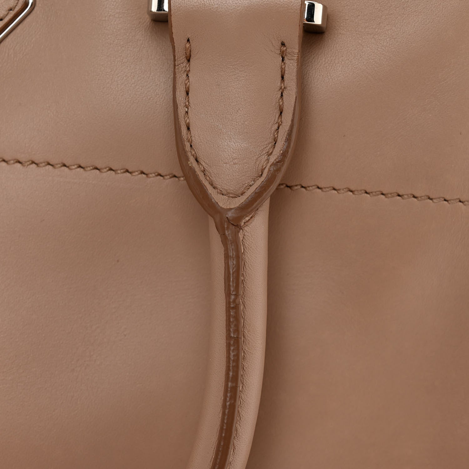 Prada City Calf Small Hand Stitched Galleria Double Zip Tote Cannella 10 of 11