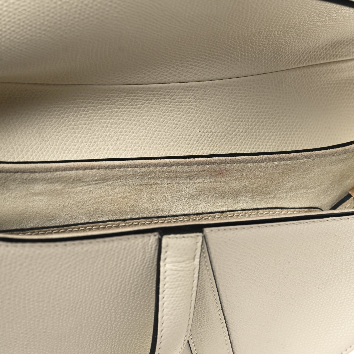 Christian Dior Grained Calfskin Saddle Bag White 12 of 14