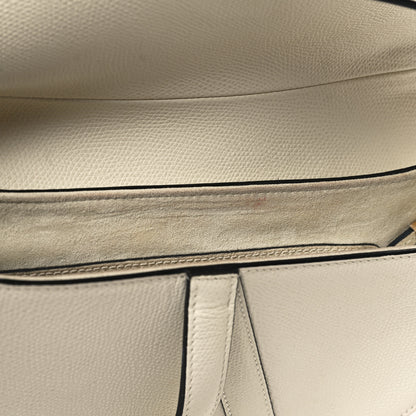 Christian Dior Grained Calfskin Saddle Bag White 12 of 14