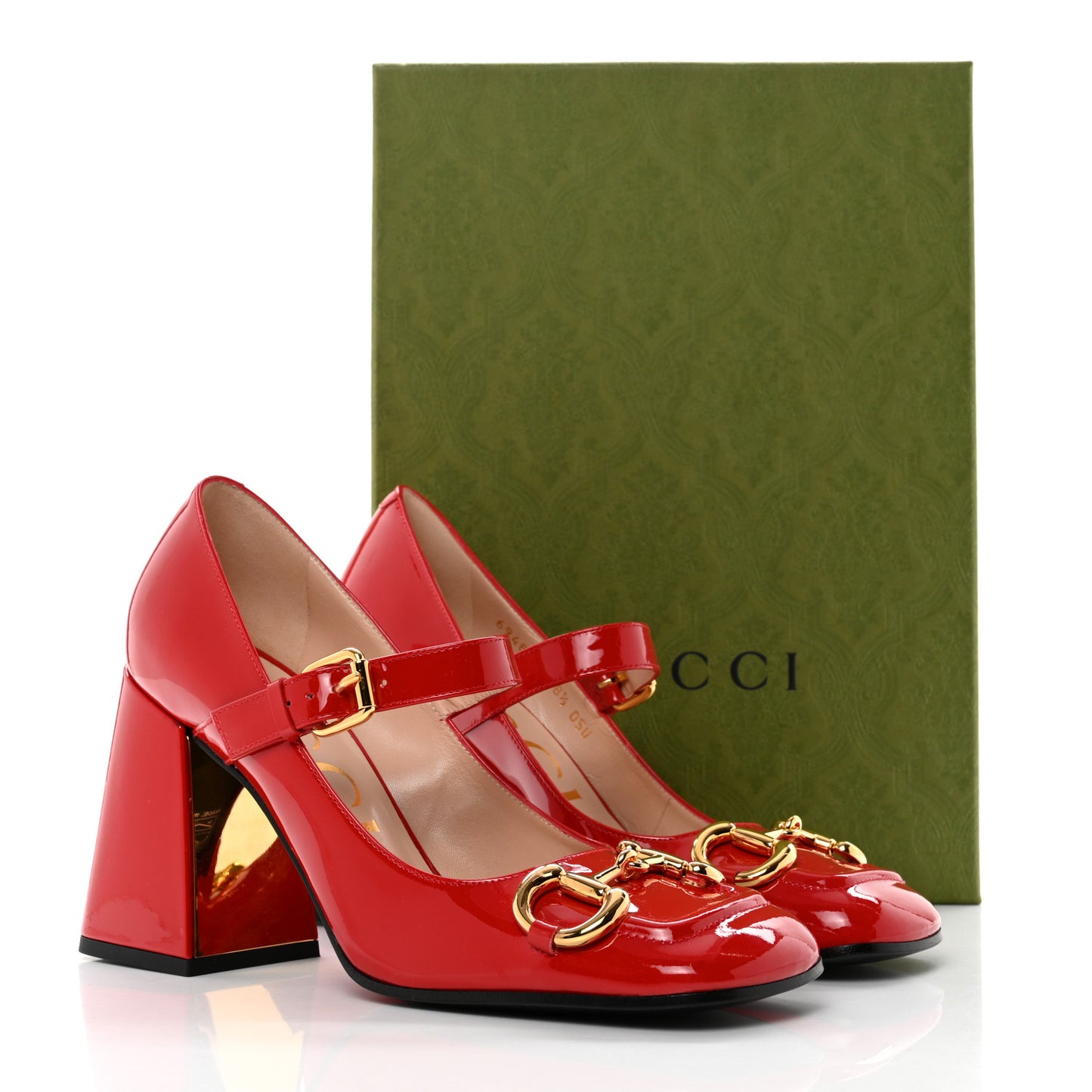 Patent Womens Horsebit Mid-Heel Mary Jane Pumps 38.5 Maple Red