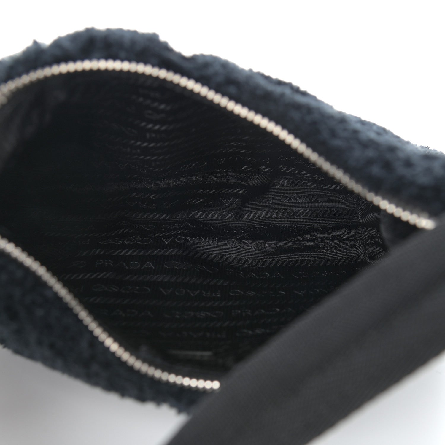 Prada Terry Cloth Mini Re-Edition 2000 Bag Black White 4 of 9