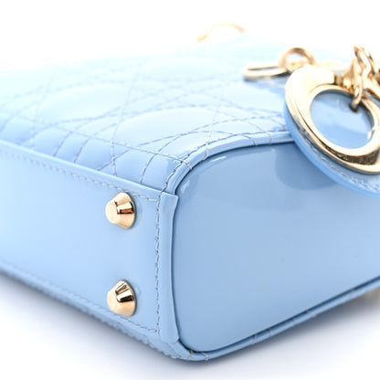 Christian Dior Patent Cannage Micro Lady Dior Cornflower Blue 9 of 9
