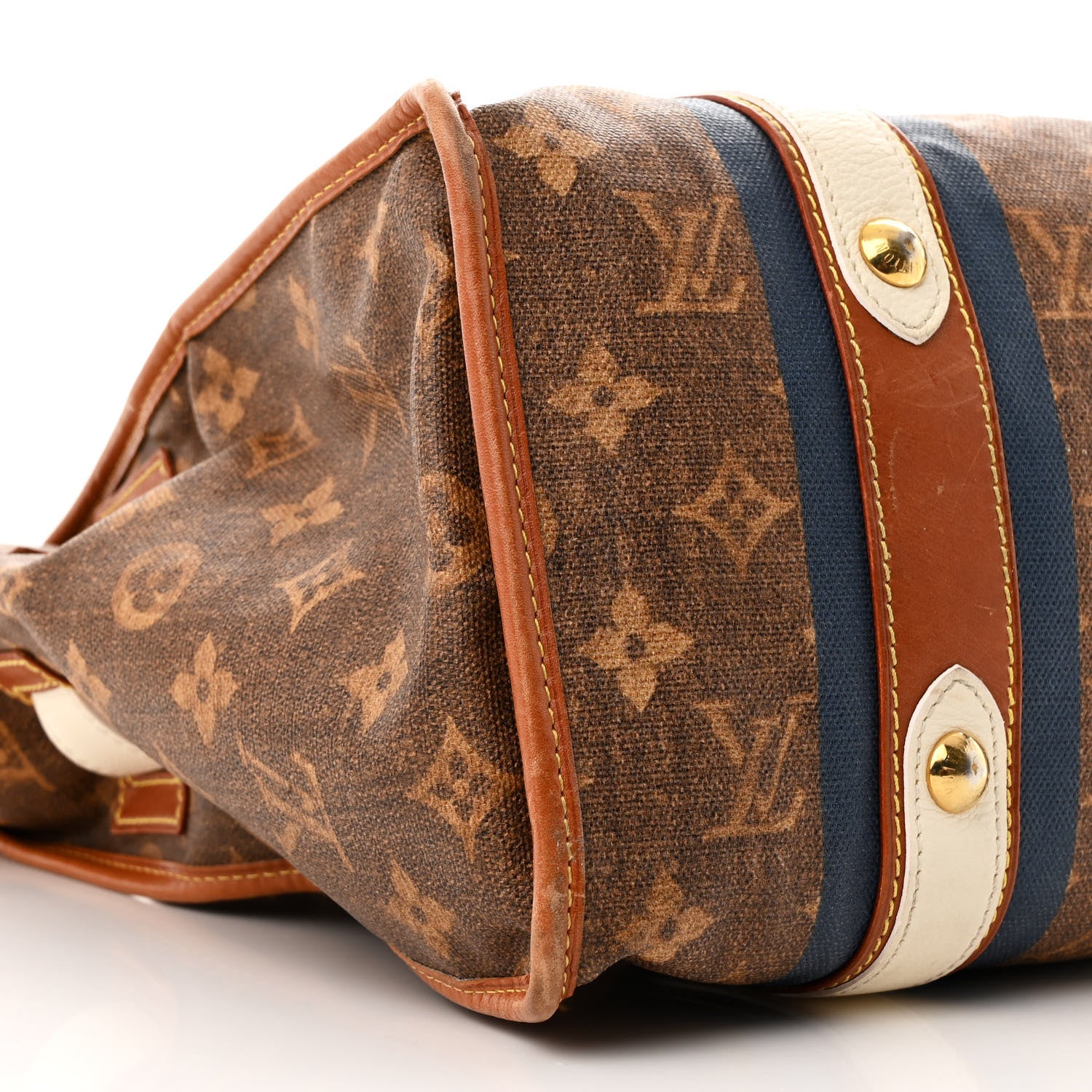 Louis Vuitton Monogram Rayures Tisse Sac GM Blue 9 of 10