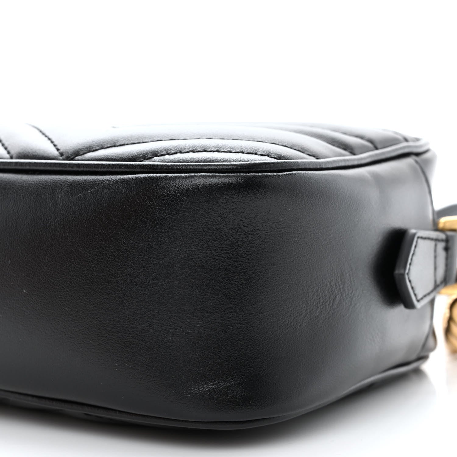 Gucci Calfskin Matelasse Small GG Marmont Chain Shoulder Bag Black 10 of 15