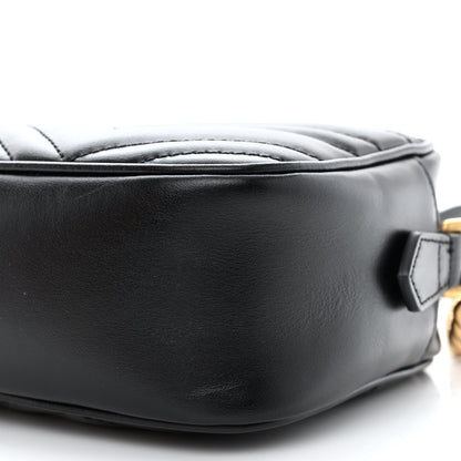 Gucci Calfskin Matelasse Small GG Marmont Chain Shoulder Bag Black 10 of 15