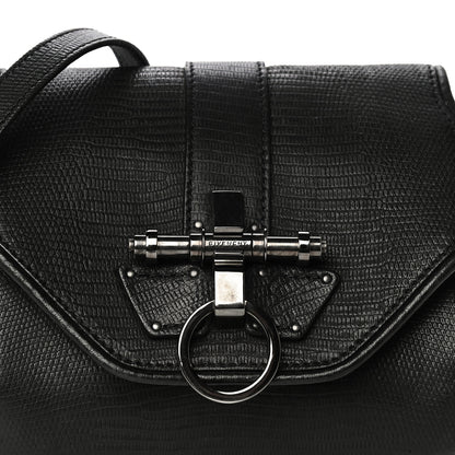 Givenchy Lambskin Lizard Embossed Obsedia Shoulder Bag Black 8 of 16