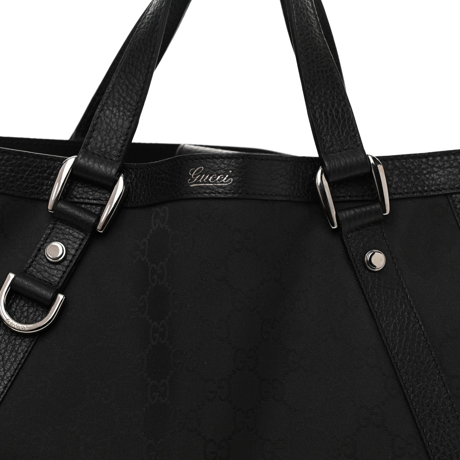 Gucci Monogram Medium Abbey Convertible Tote Black 10 of 10