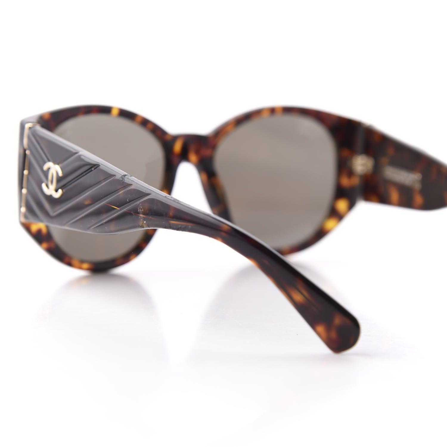 Chanel Acetate Polarized Oval Sunglasses 5411 Brown 8 of 10