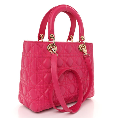 Christian Dior Lambskin Cannage Medium Lady Dior Pink 3 of 10