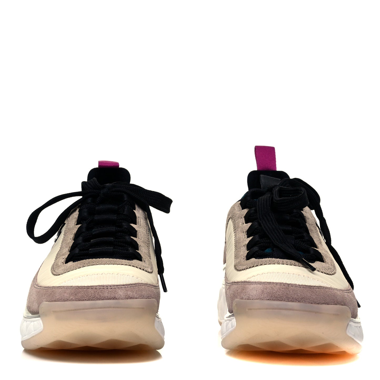 Velvet Calfskin Mixed Fibers CC Sneakers 37 Beige
