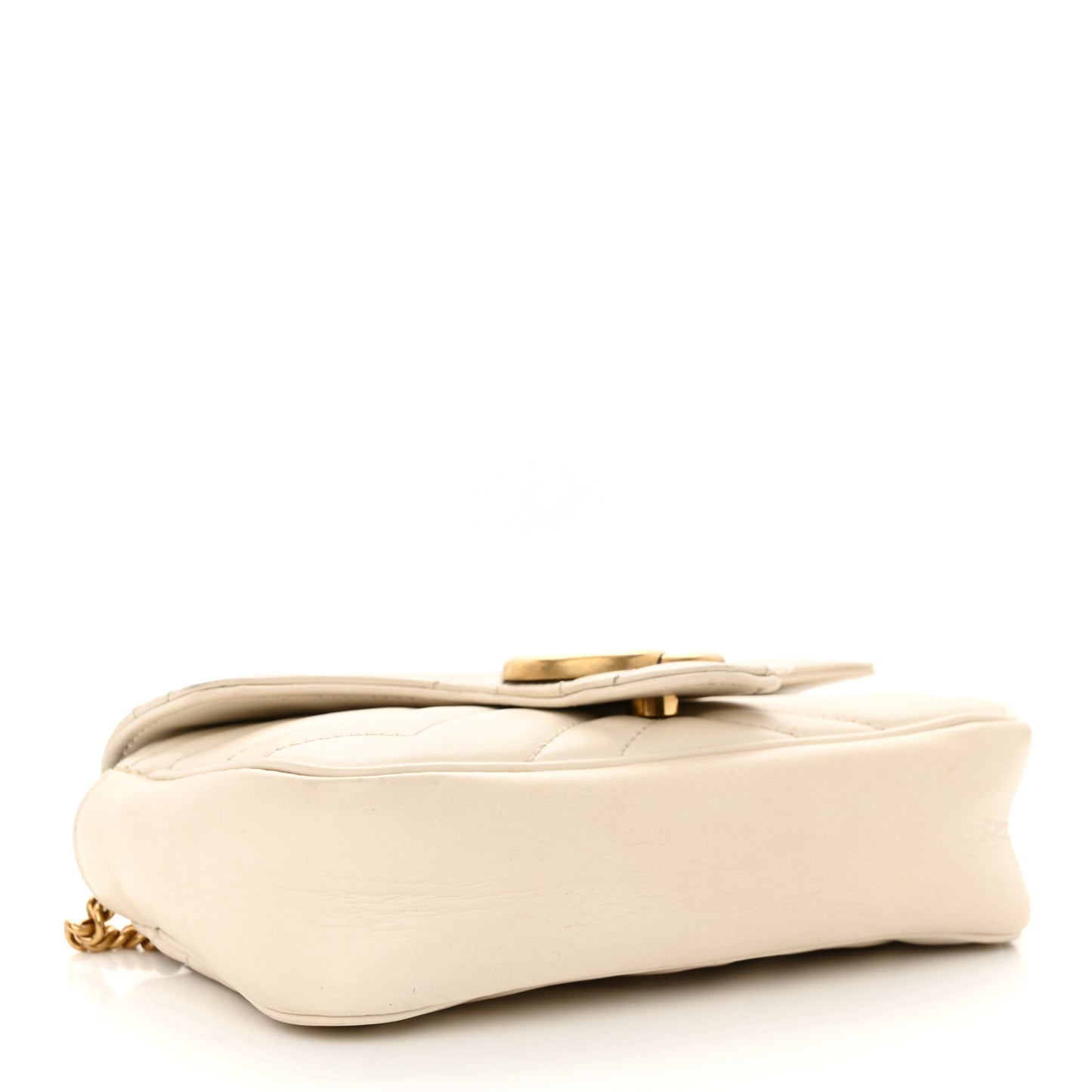 Calfskin Matelasse Super Mini GG Marmont Shoulder Bag White