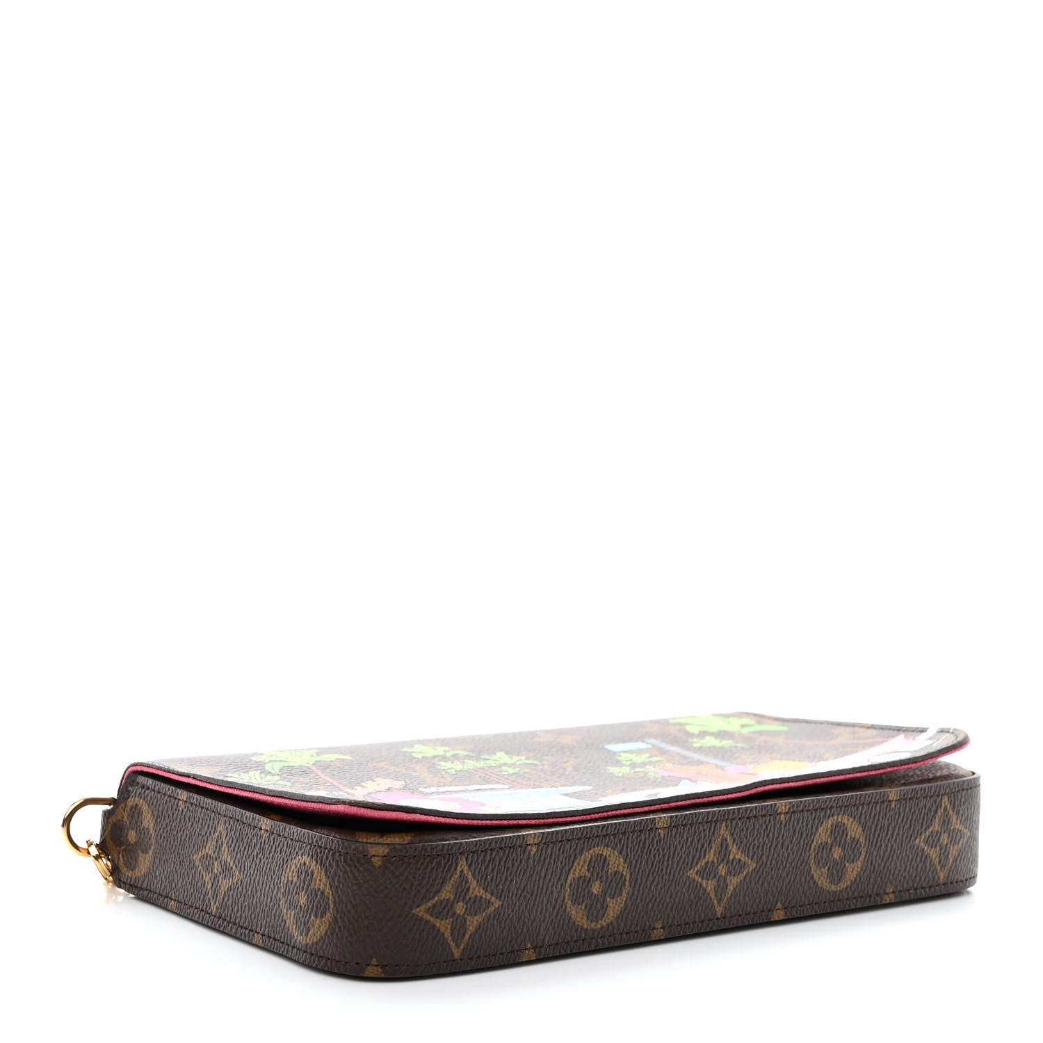 Louis Vuitton Monogram 2021 Christmas Animation Hollywood Pochette Felicie Chain Wallet Fuchsia 5 of 15
