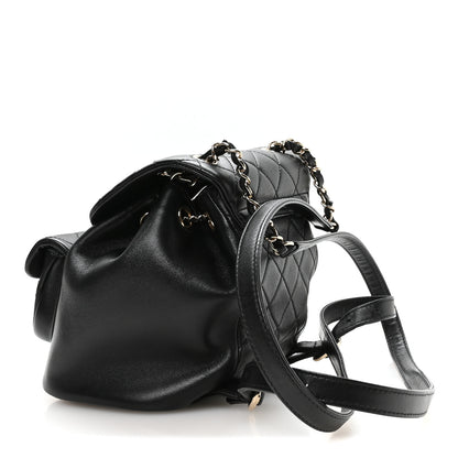 Chanel Lambskin Quilted Small Duma Drawstring Backpack Black 2 of 9