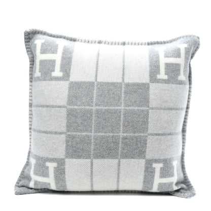 Hermes Wool Cashmere Avalon III Pillow PM Ecru Gris Clair 1 of 3