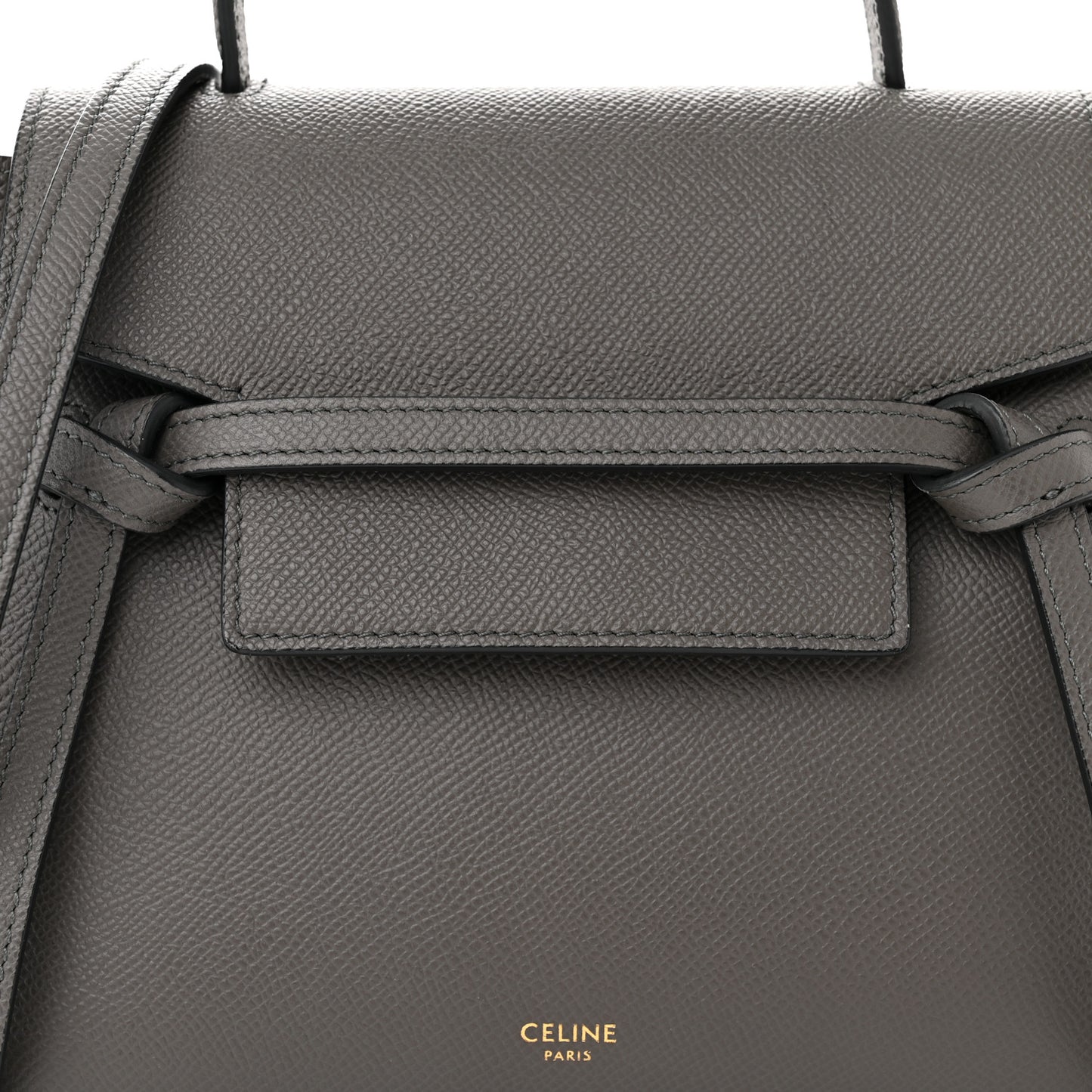 Grained Calfskin Nano Belt Bag Grey