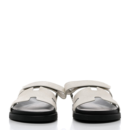 Hermes Epsom Chypre Sandals 40 Beige Glaise 2 of 9