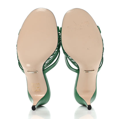 Gucci Malaga Kid Crawford Knot Mid Heel Slide Sandals 36.5 New Shamarock 5 of 7