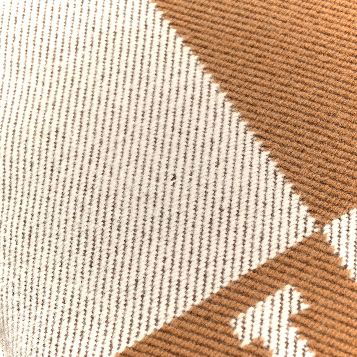 Hermes Wool Cashmere Avalon Pillow PM Ecru Camel 1860118