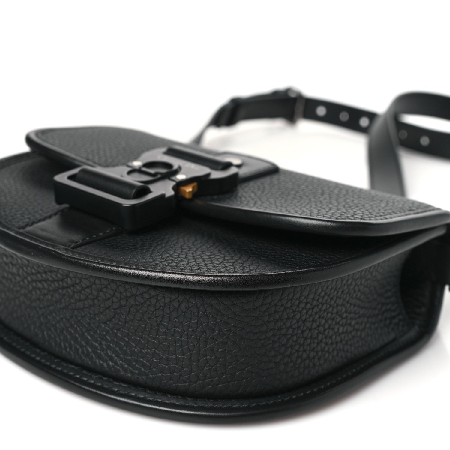 Christian Dior Grained Calfskin Mini Saddle Messenger Bag With Strap Black 10 of 11