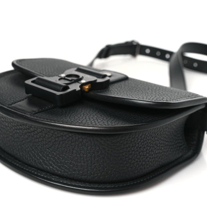 Christian Dior Grained Calfskin Mini Saddle Messenger Bag With Strap Black 10 of 11