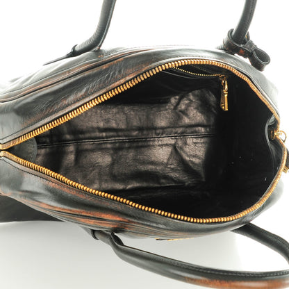 Prada Vitello Vintage Bowling Bag Black 5 of 8