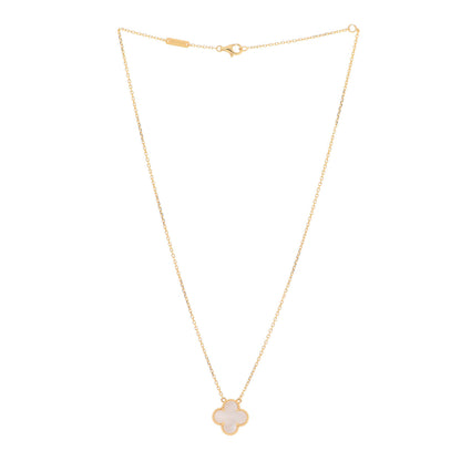 Van Cleef & Arpels 18K Yellow Gold Mother of Pearl Vintage Alhambra Pendant Necklace 3 of 5