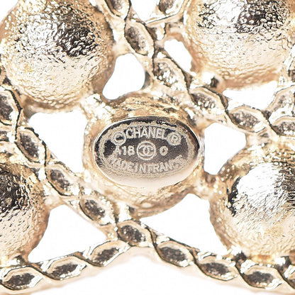 Chanel Bead CC Brooch Black Light Gold 4 of 5