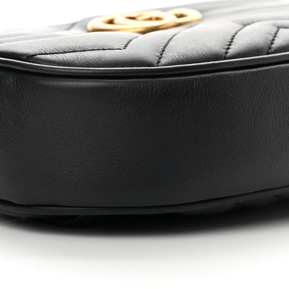 Gucci Calfskin Matelasse GG Marmont Belt Bag 85 34 Black 9 of 13
