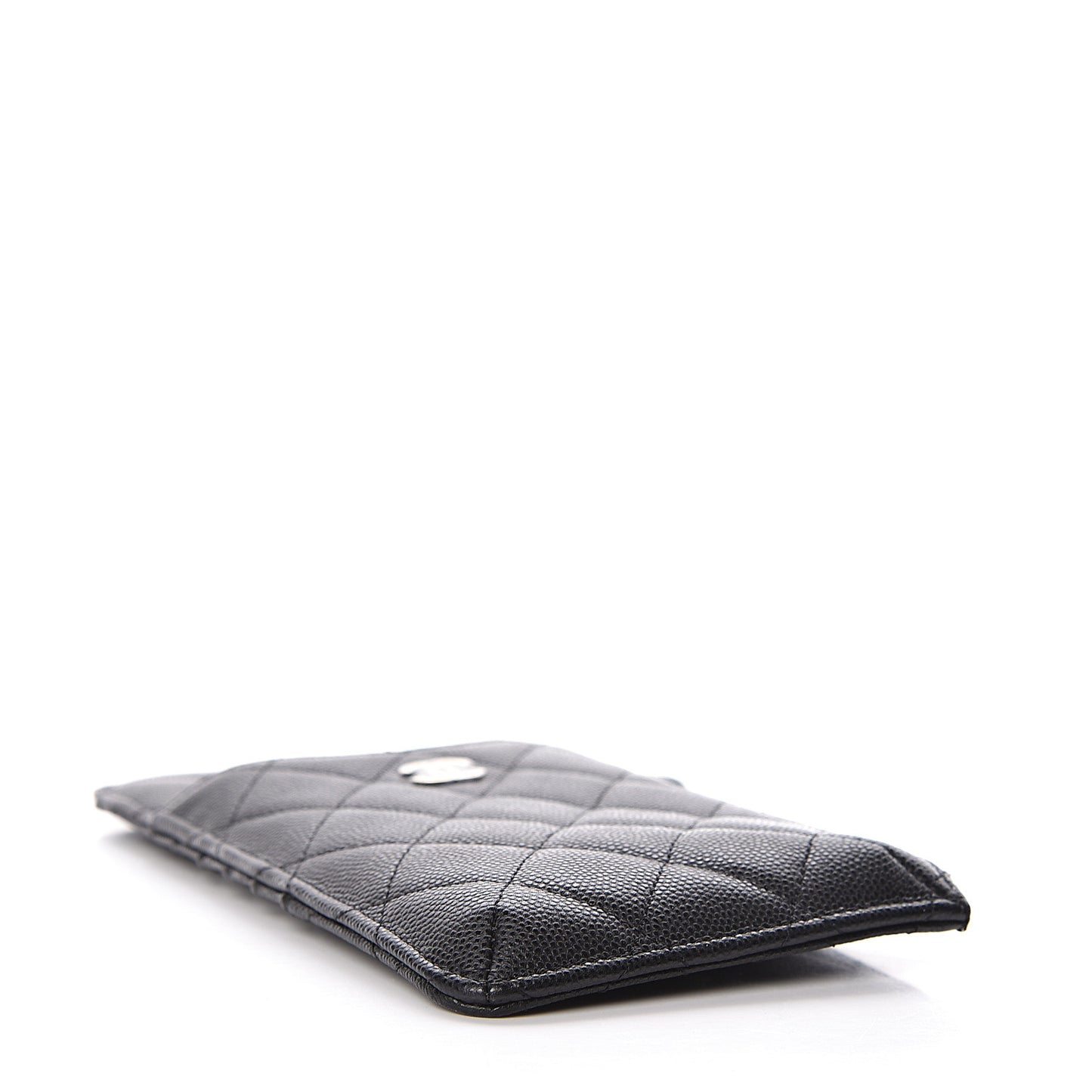 Caviar Quilted Classic Flat Wallet Pouch Black