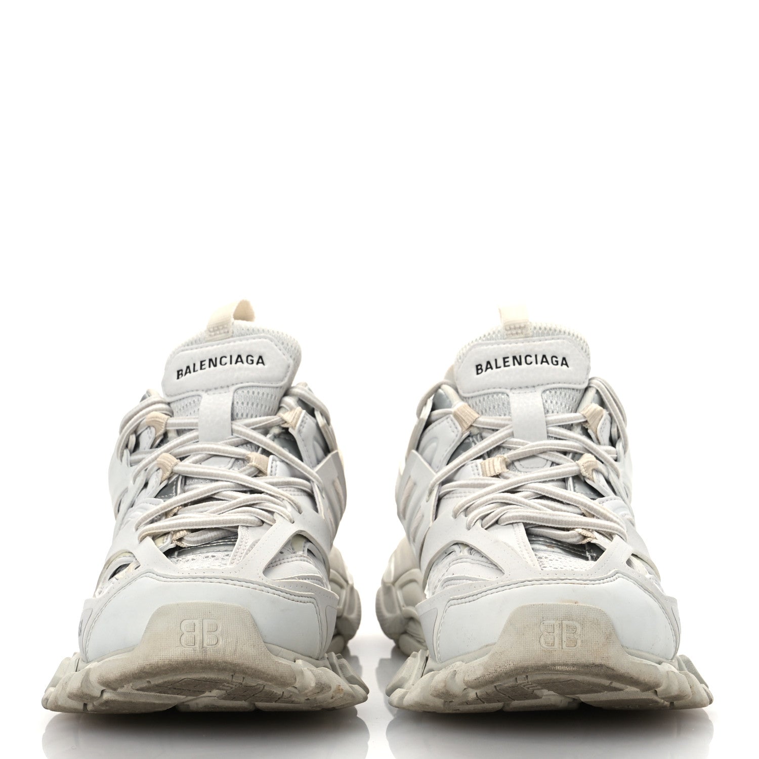 Balenciaga Rubber Mesh Fabric Monocolor Recycled Sole Womens Track Sneakers 38 White 3 of 13