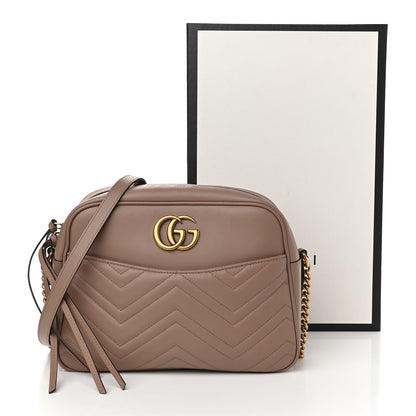Gucci Calfskin Matelasse Medium GG Marmont Chain Shoulder Bag Porcelain Rose 11 of 11