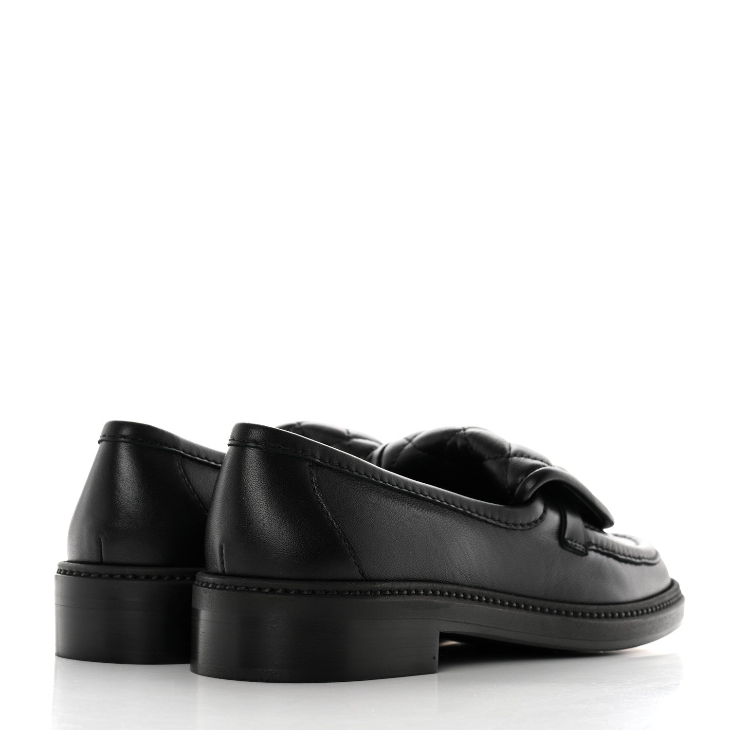 Chanel Lambskin Quilted CC Turnlock Loafers 37.5 Black 4 of 9
