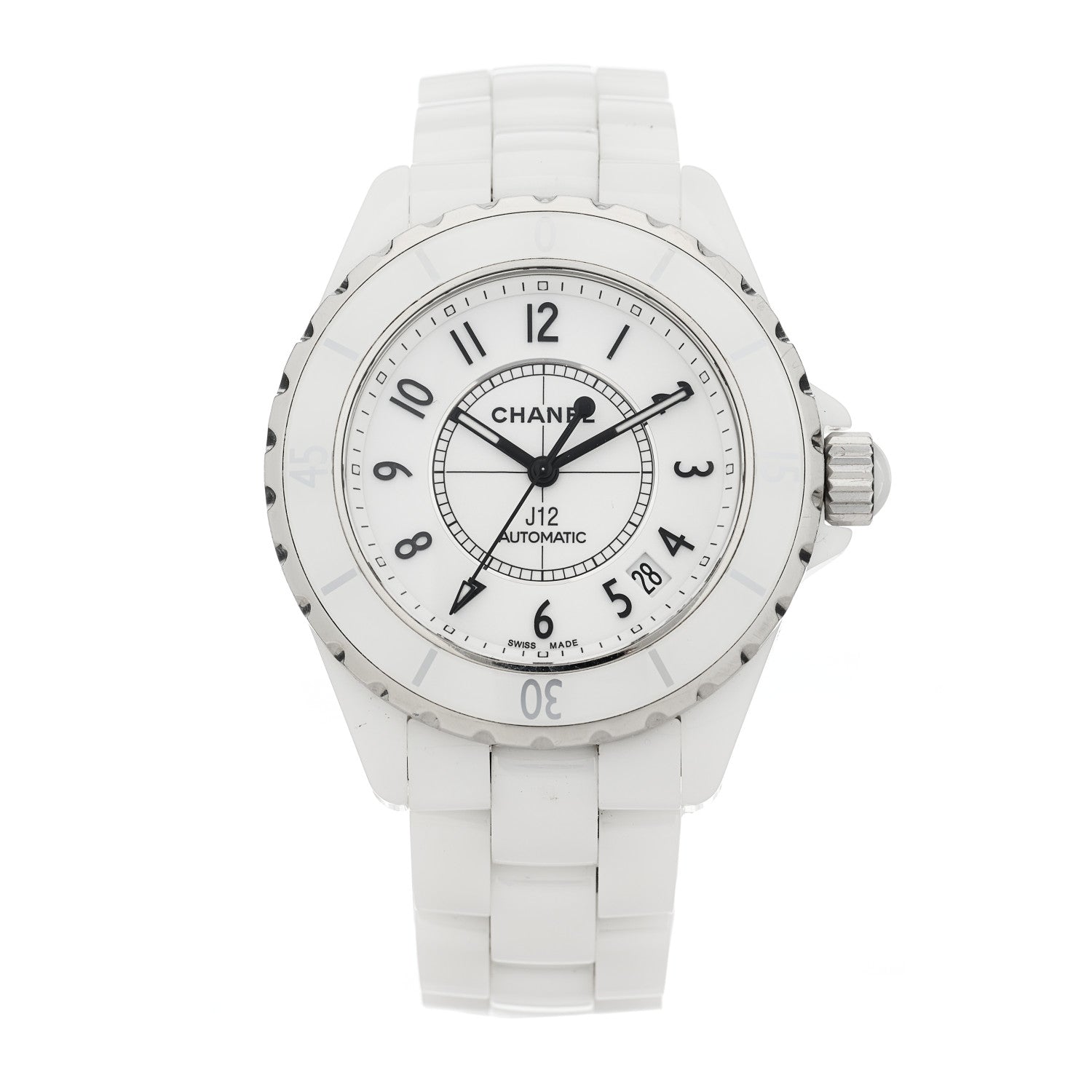 Chanel Stainless Steel Ceramic 38mm J12 Automatic Watch White 1 of 5
