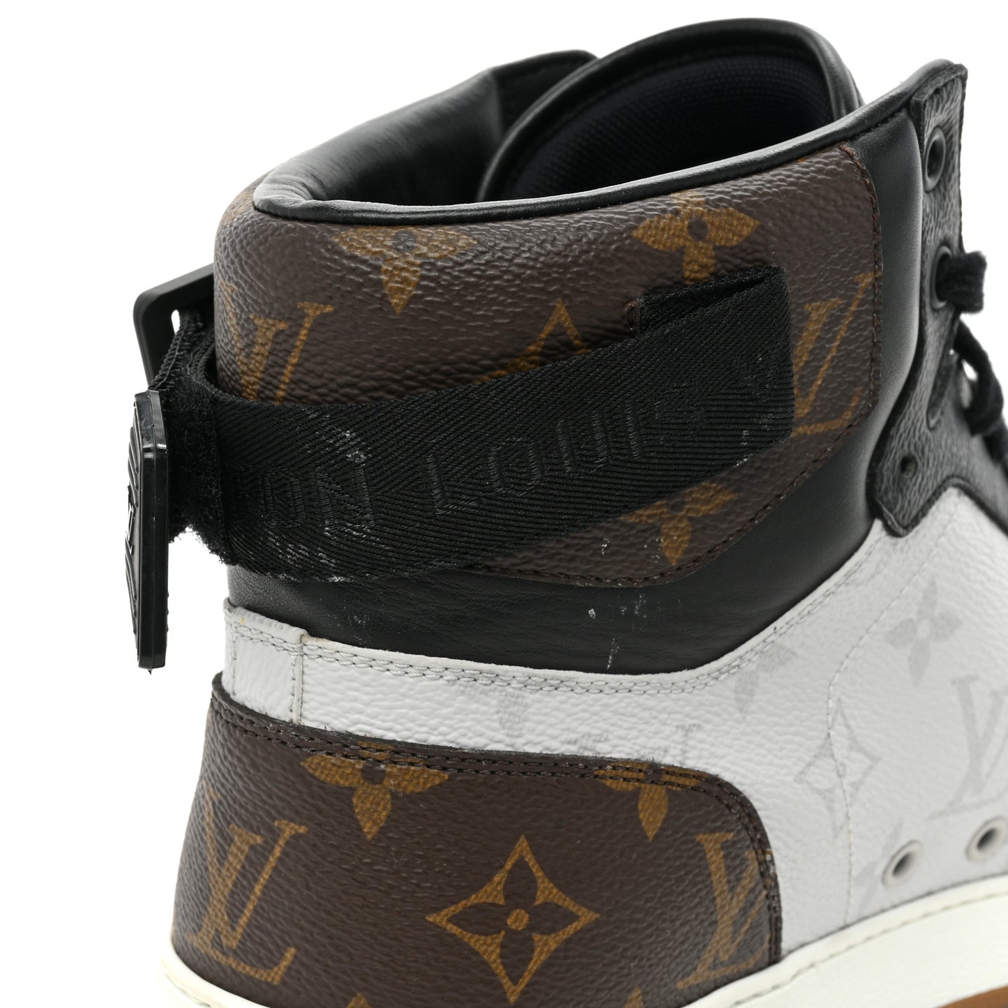 Calfskin Monogram Mens Rivoli High Top Sneakers 9.5 Black
