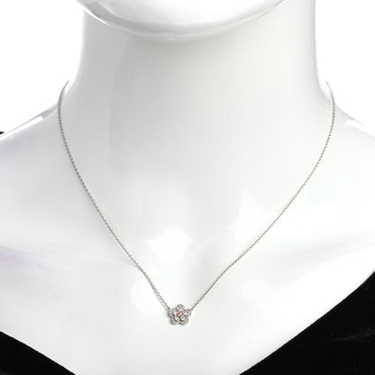 Tiffany Platinum 18K Rose Gold Pink Diamond Enchant Flower Pendant Necklace 2 of 5