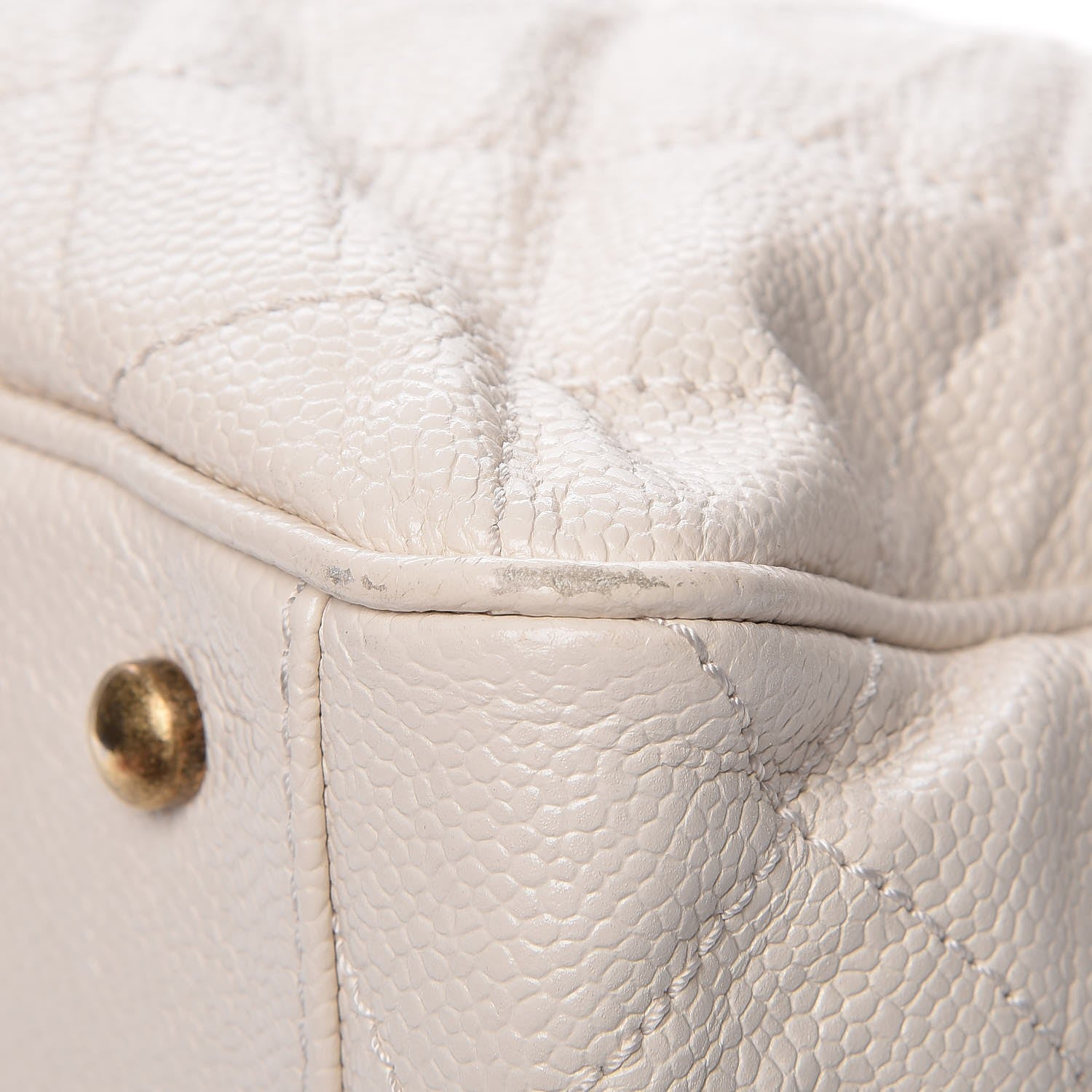 Chanel Glazed Caviar Quilted Small Shiva Tote Dark White 13 of 16