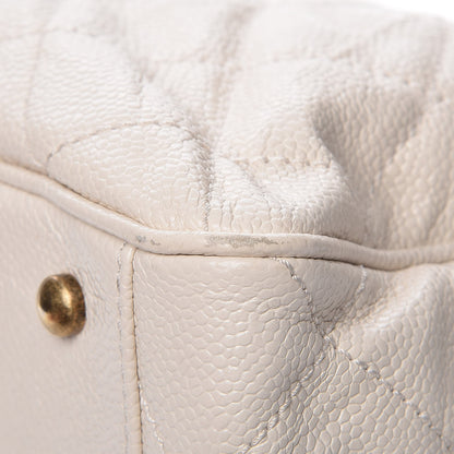 Chanel Glazed Caviar Quilted Small Shiva Tote Dark White 13 of 16