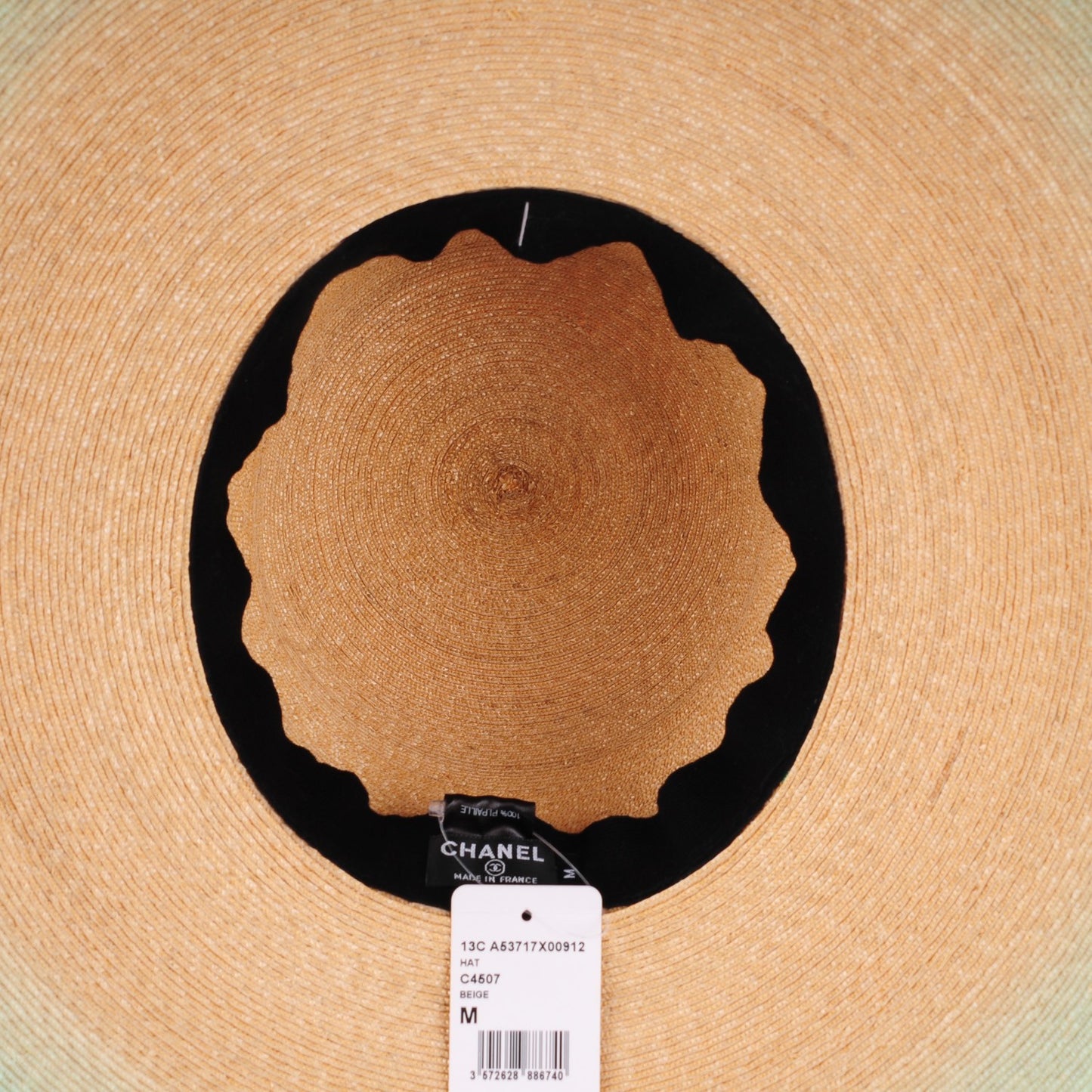Straw CC Floppy Hat M Beige