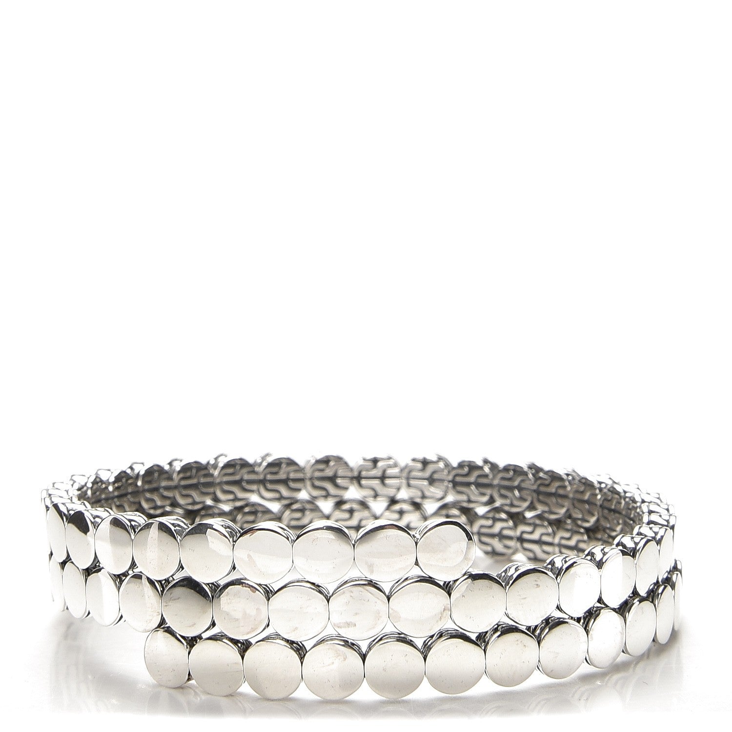 John Hardy Sterling Silver 11mm Dot Double Coil Bracelet 1 of 4