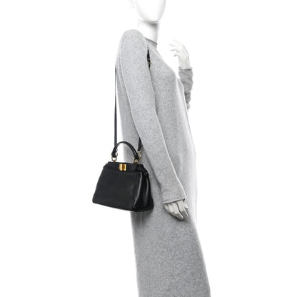Fendi Nappa Mini Peekaboo Iconic Satchel Black 2 of 11
