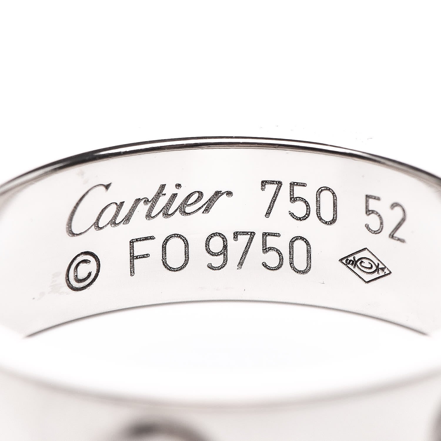 Cartier 18K White Gold 5.5mm LOVE Ring 52 6 5 of 5