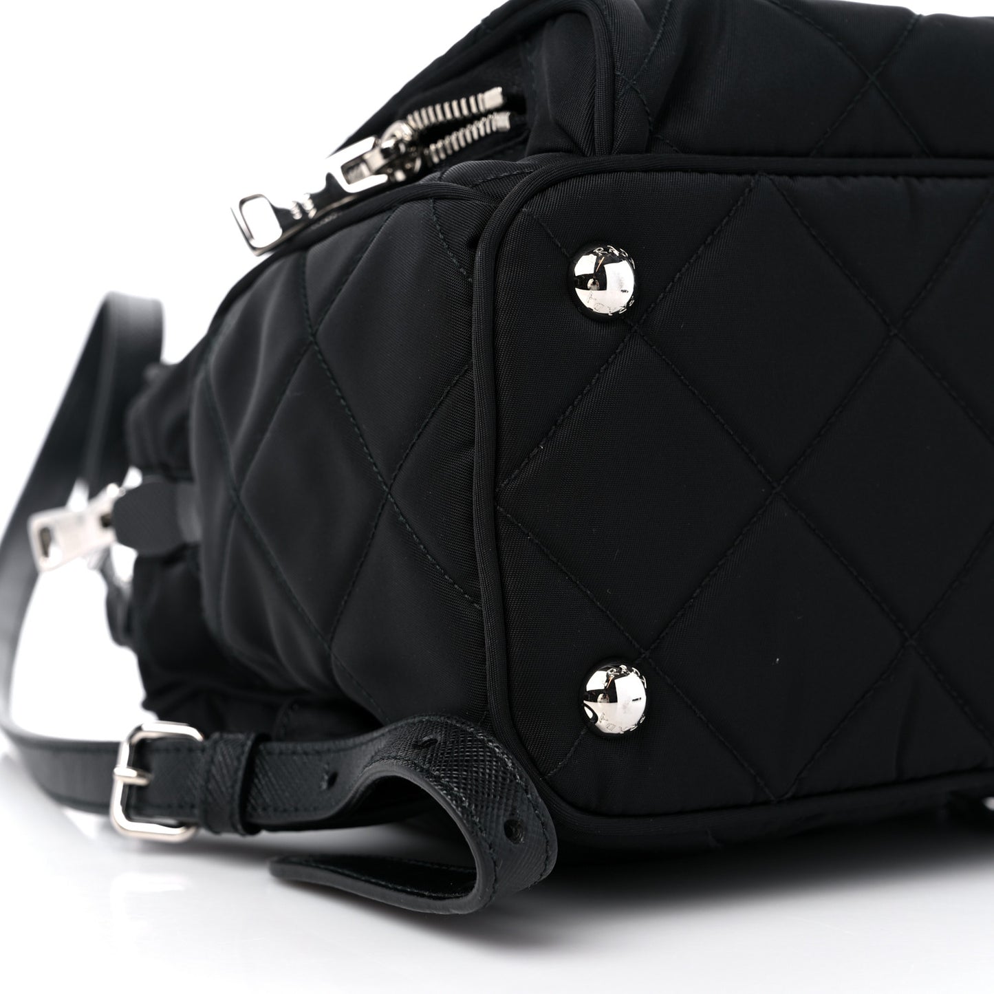 Nylon Tessuto Impuntu Quilted Backpack Black