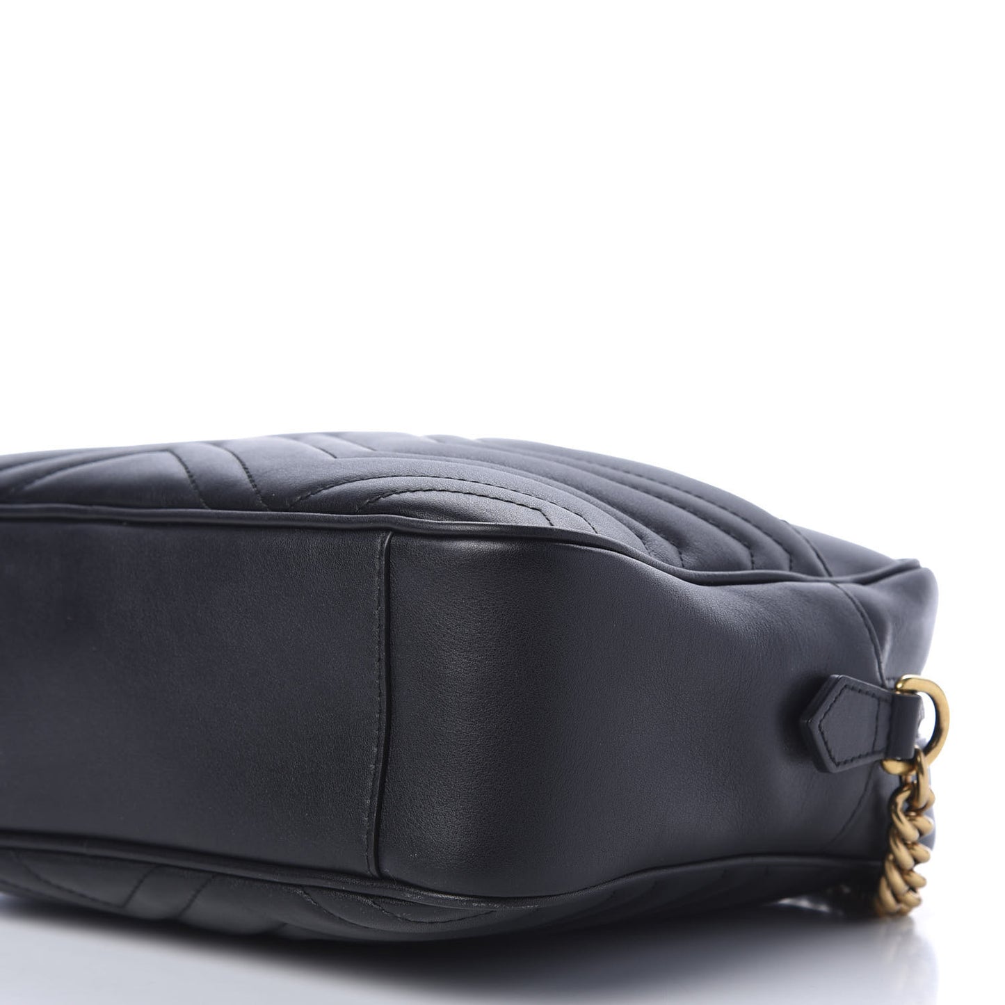 Calfskin Matelasse Medium GG Marmont Chain Shoulder Bag Black